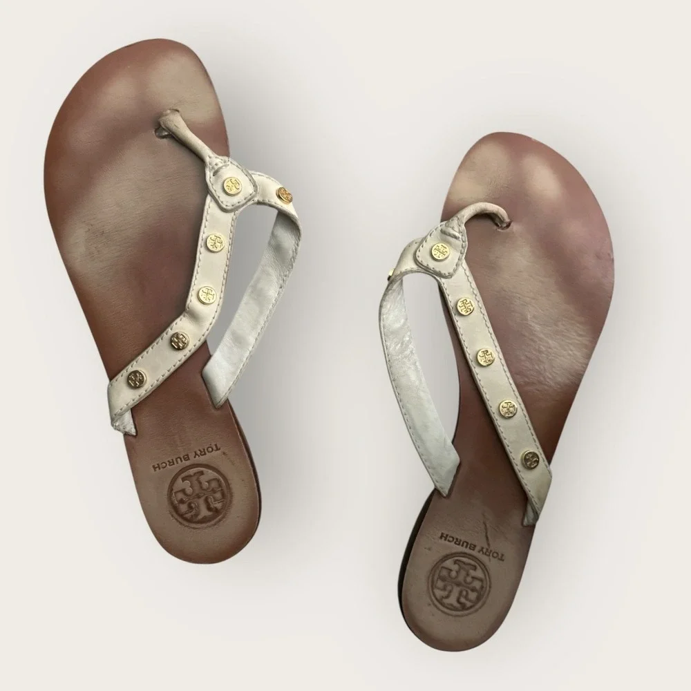 Tory Burch Shoes Womens Size 9M‎ Thong Sandals Leather Flip Flop Brazil